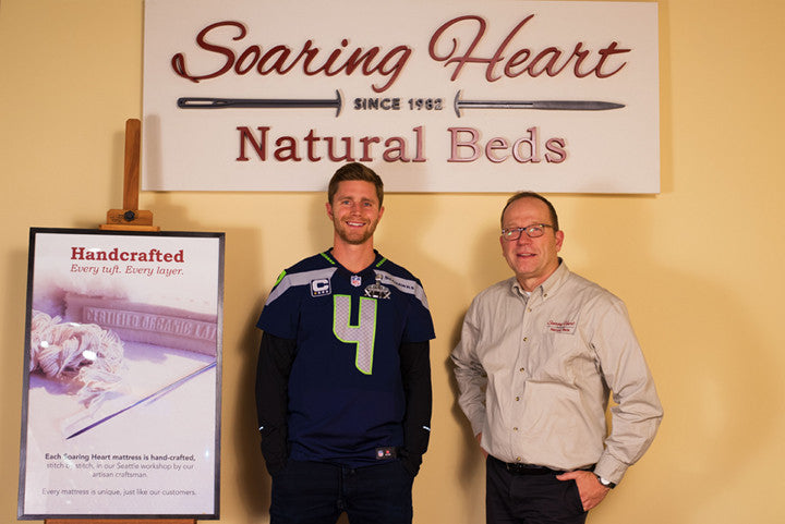 Seattle Seahawks Kicker, Steven Hauschka, Visits Soaring Heart Natural Beds