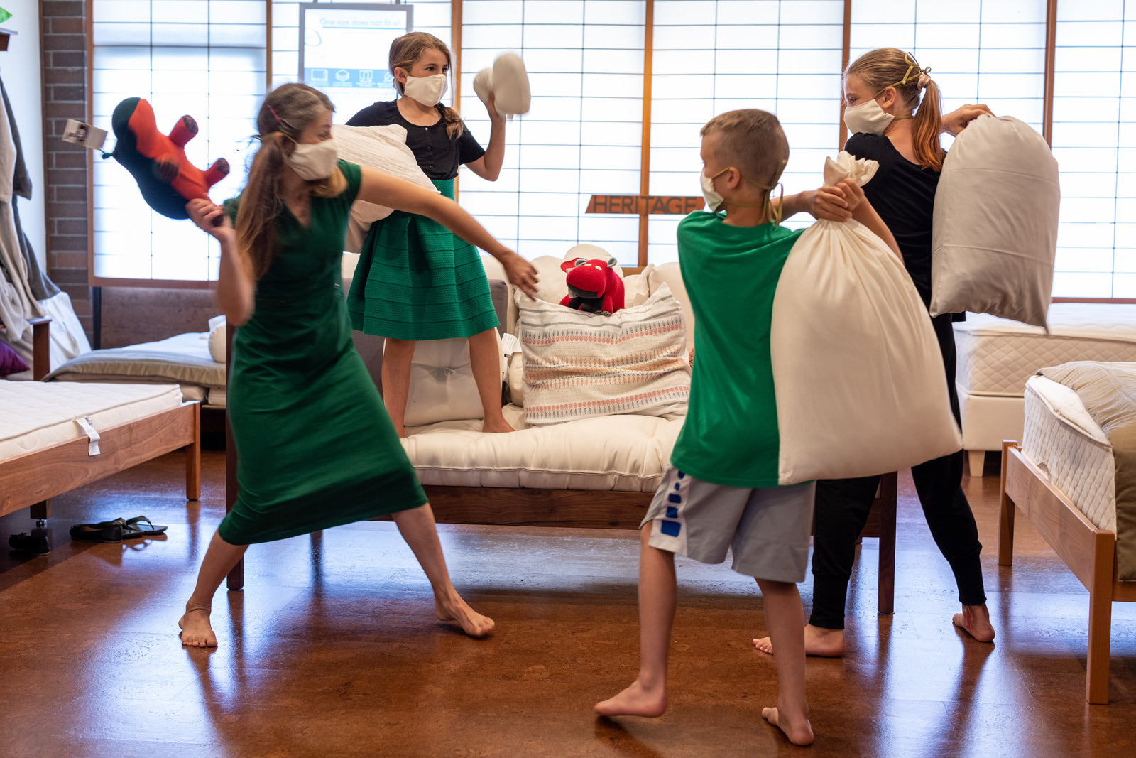 Fun, pillow fight, organic, kids