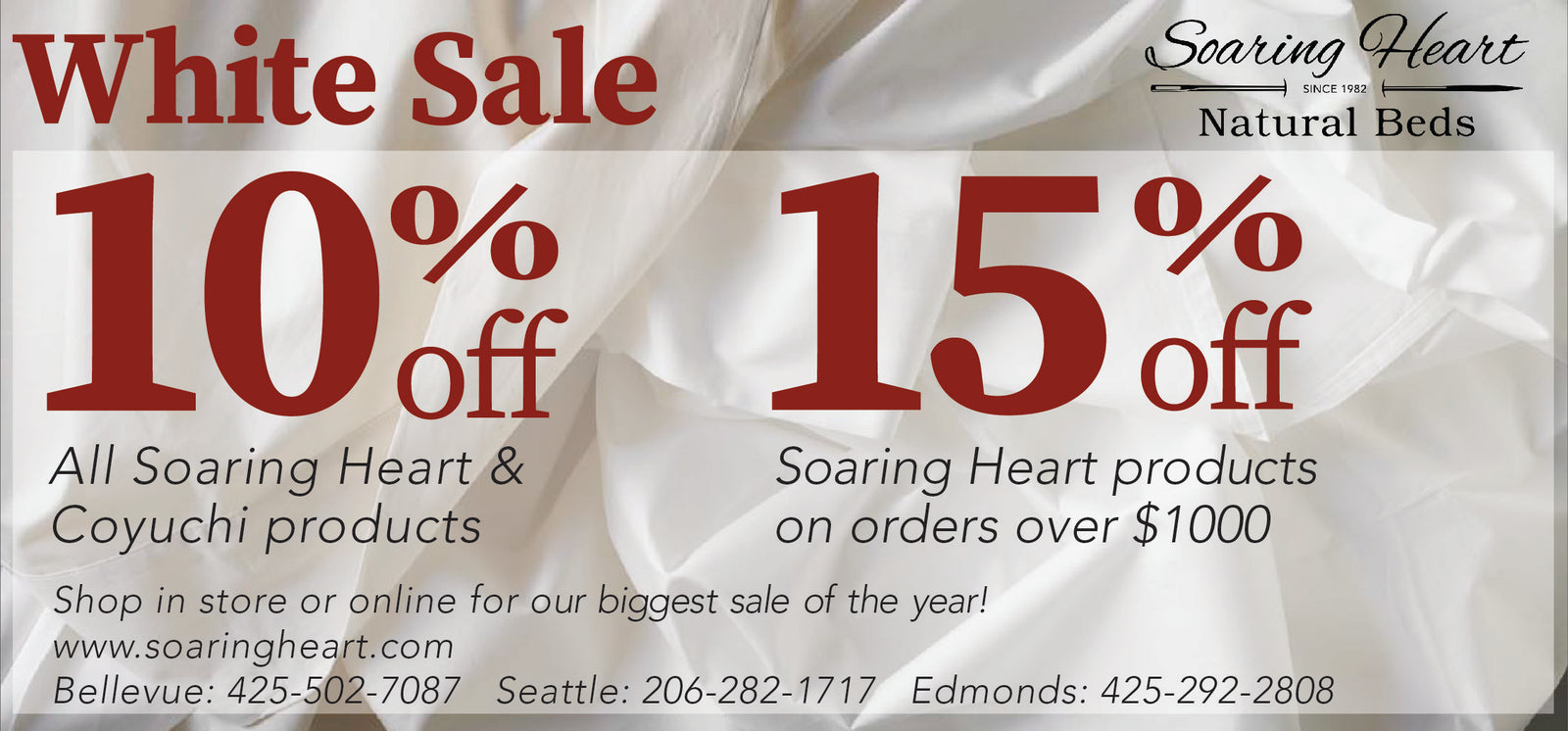 The White Sale - Our Biggest Sale of the Year!