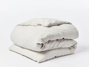Coyuchi Full Queen Natural Chambray Organic Relaxed Linen Duvet Cover
