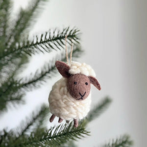 Ganapati Sheep - Brown Face (Large) Felt Ornament