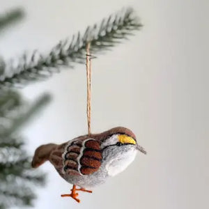 Ganapati White Throat Sparrow Felt Ornament