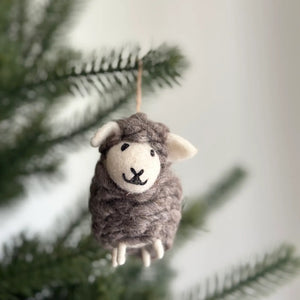 Ganapati Sheep - Gray (Large) Felt Ornament