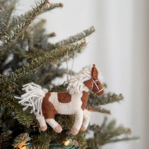 Ganapati Horse - Calico Felt Ornament