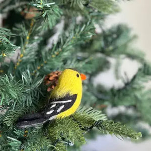 Ganapati Goldfinch Felt Ornament
