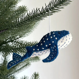 Ganapati Blue Minke Whale Felt Ornament