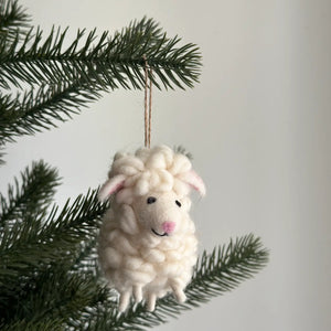 Ganapati Sheep - White (Large) Felt Ornament
