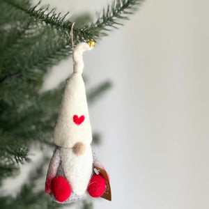 Ganapati Gnome with Love Felt Ornament