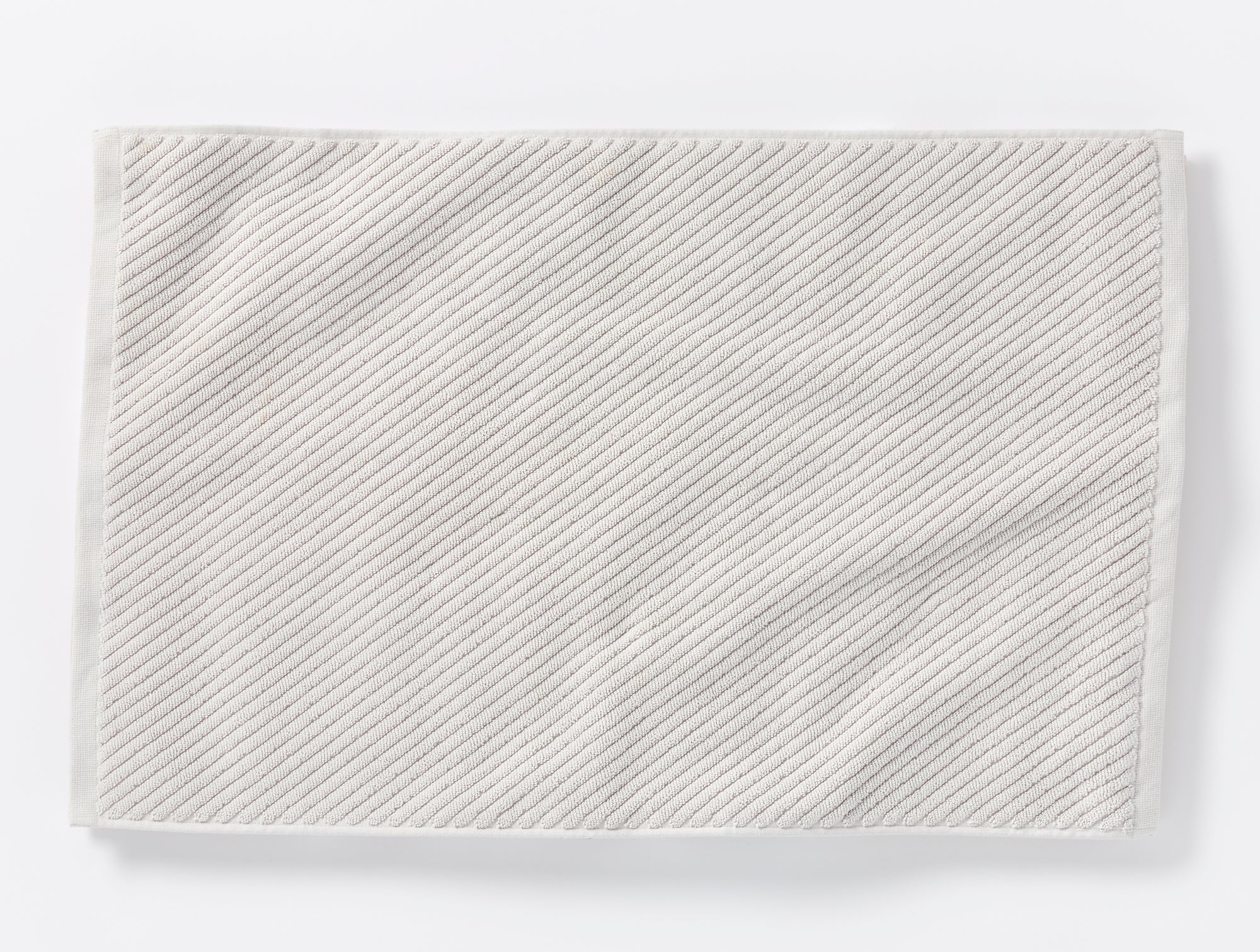 Coyuchi Twill Bath Mat Fog Air Weight Organic Towels & Bath Mats
