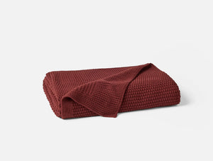 Coyuchi Claret Avalon Organic Knit Throw