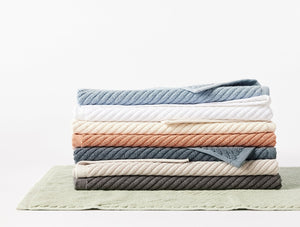 Coyuchi Twill Bath Mat Stone Blue Air Weight Organic Towels & Bath Mats