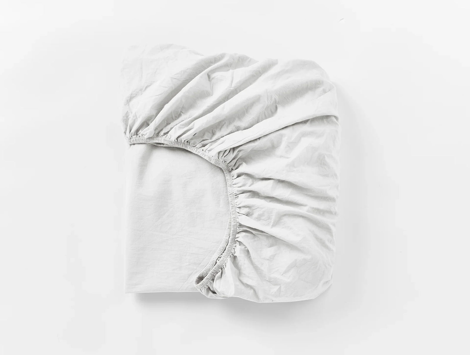 Coyuchi Alpine White Organic Crinkled Percale Fitted Sheet