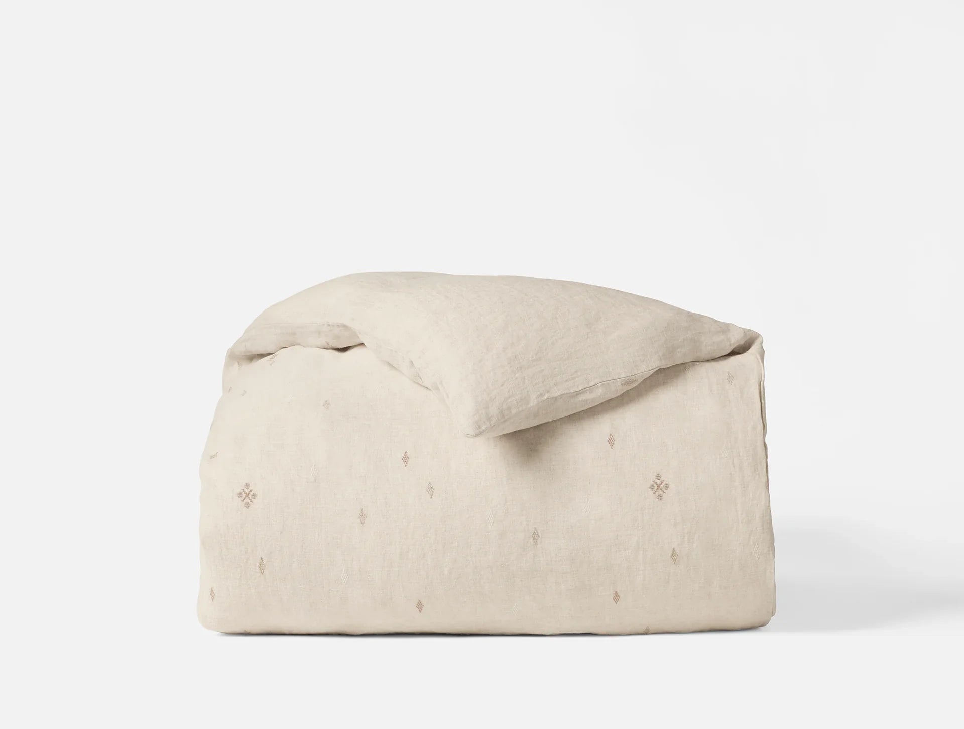 Coyuchi Cambria Embroidered Organic Linen Duvet Cover