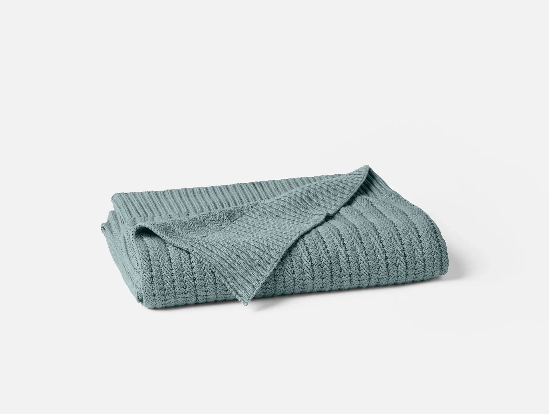 Coyuchi Throw Lagoon Casa Loma Organic Knit Throw