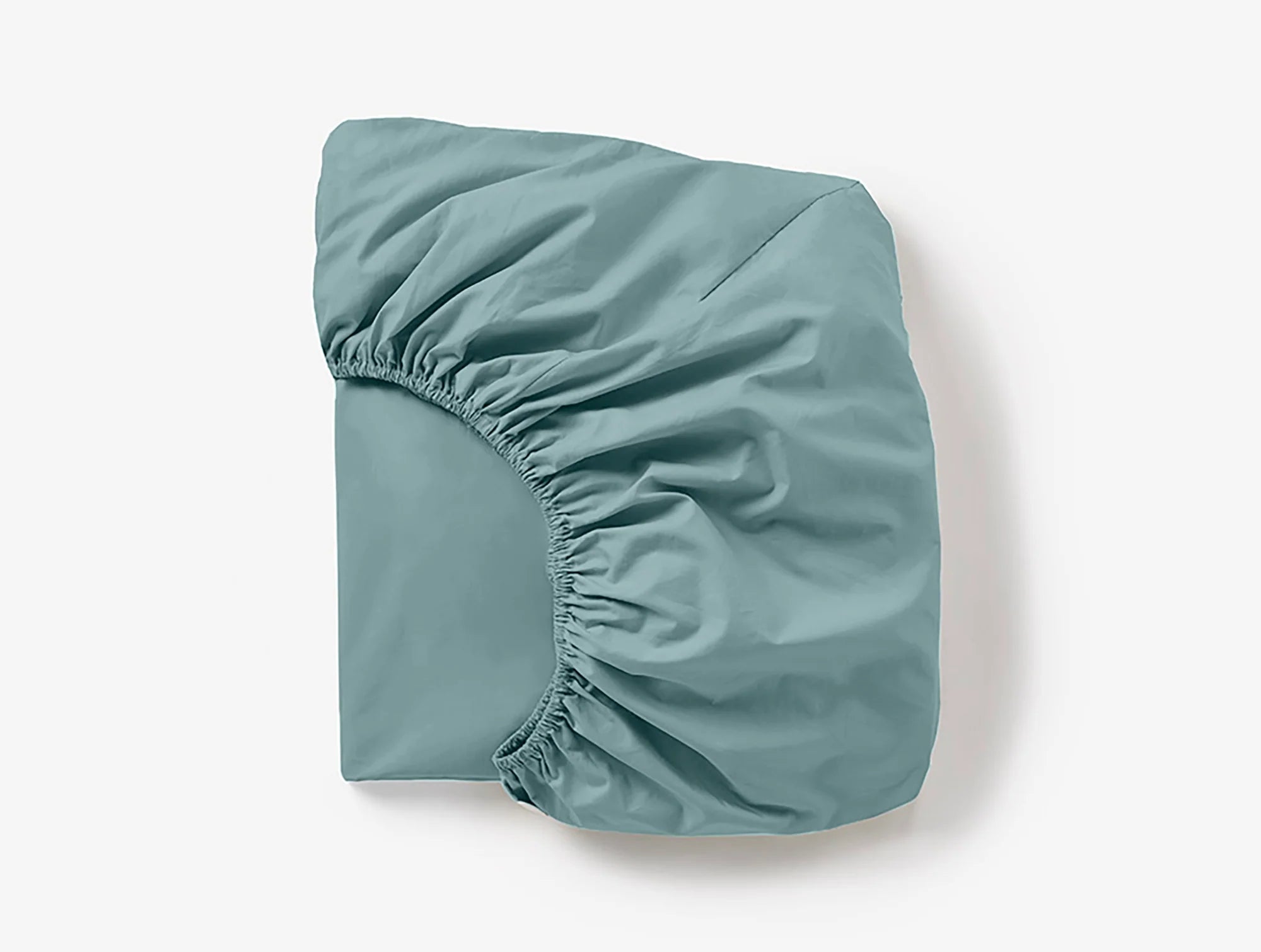 Coyuchi Twin Pacific Blue Cloud Soft Organic Sateen Fitted Sheet