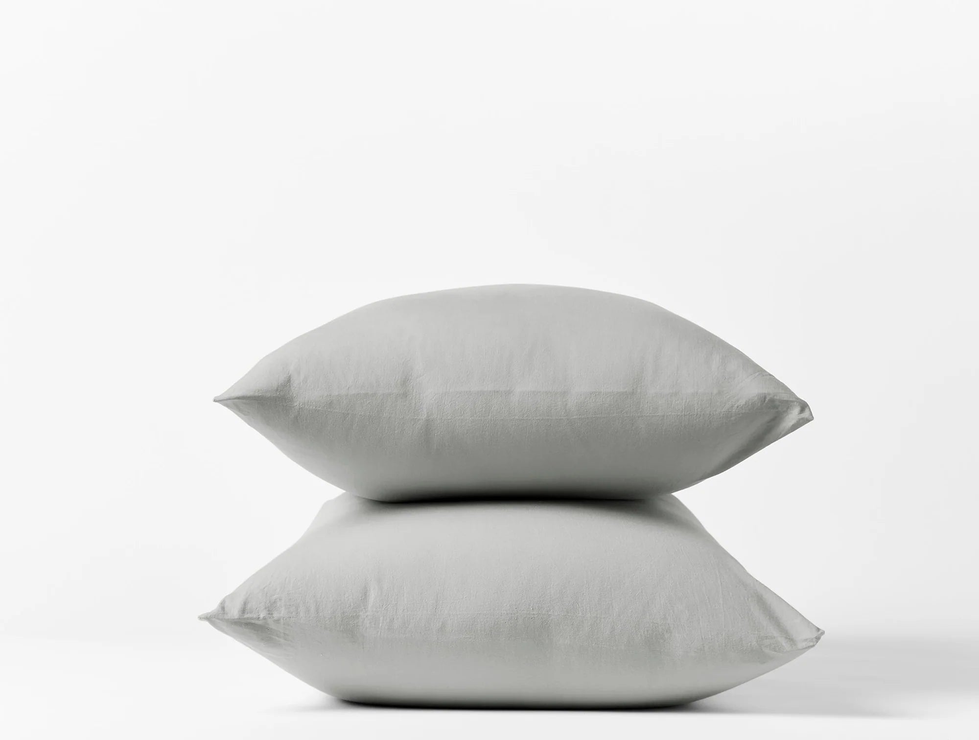 Coyuchi King Pillowcase Set Pewter Organic Crinkled Percale Sheet Set