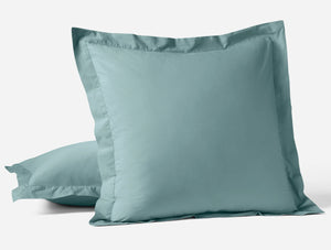 Coyuchi Euro Sham Pacific Blue Refined Organic Percale Duvet Cover
