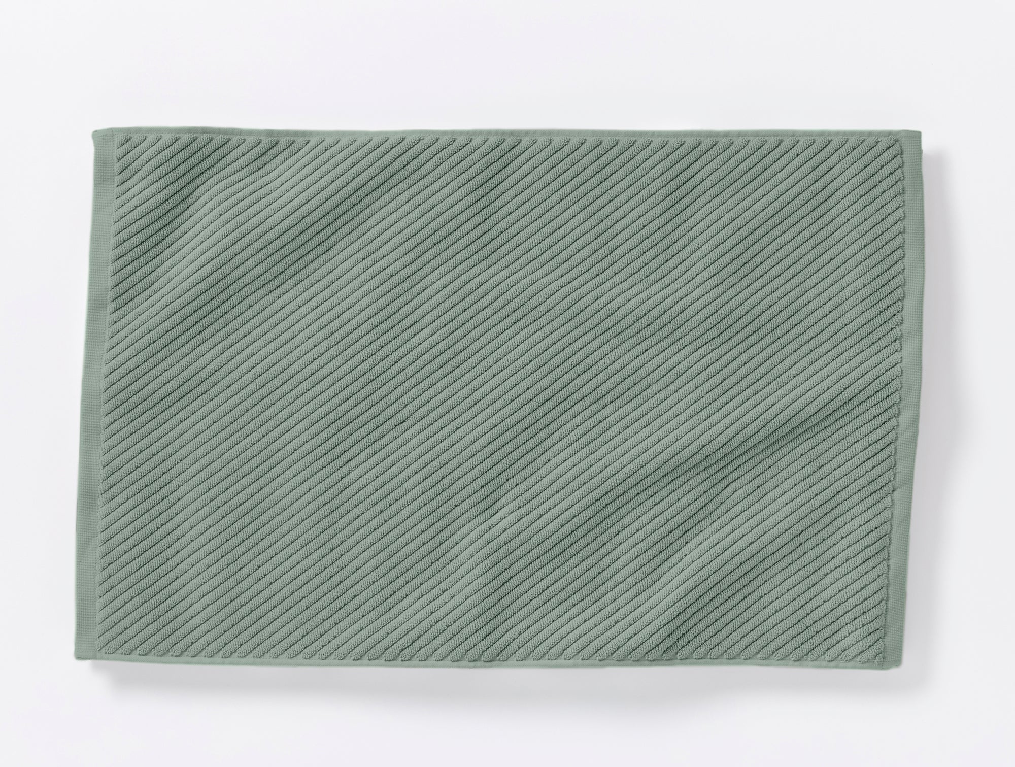 Coyuchi Twill Bath Mat Sage Air Weight Organic Towels & Bath Mats