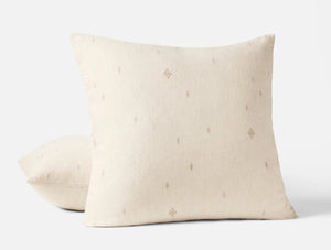 Coyuchi Sham - Euro Natural Chambray w Multi Cambria Embroidered Organic Linen Duvet Cover