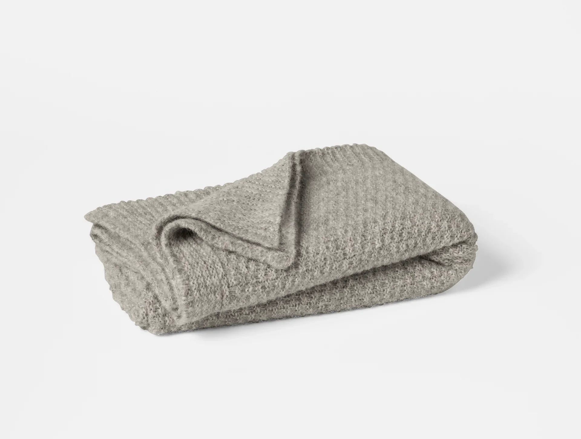 Coyuchi Throw Camel Heather Cordillera Alpaca Cotton Knit
