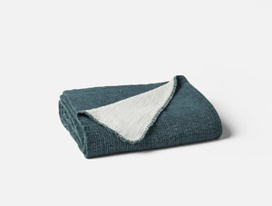 Coyuchi Throw Twilight Blue Cozy Cotton Organic Blanket