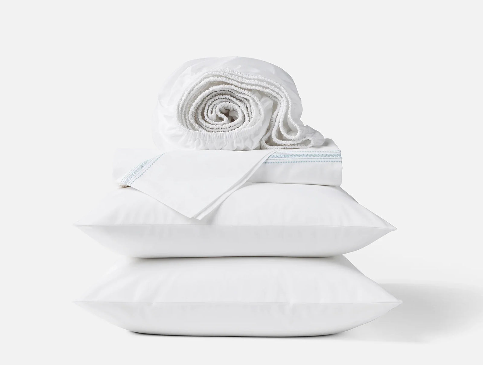 Coyuchi Landscape Embroidered Organic Percale Sheet Set