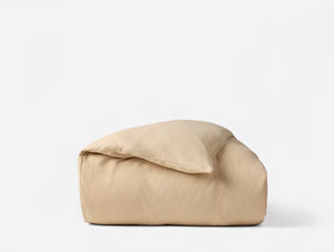 Coyuchi Twin Fawn Herringbone Cloud Brushed Organic Flannel Duvet Cover