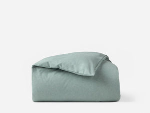 Coyuchi Twin Thyme Heather Cloud Brushed Organic Flannel Duvet Cover