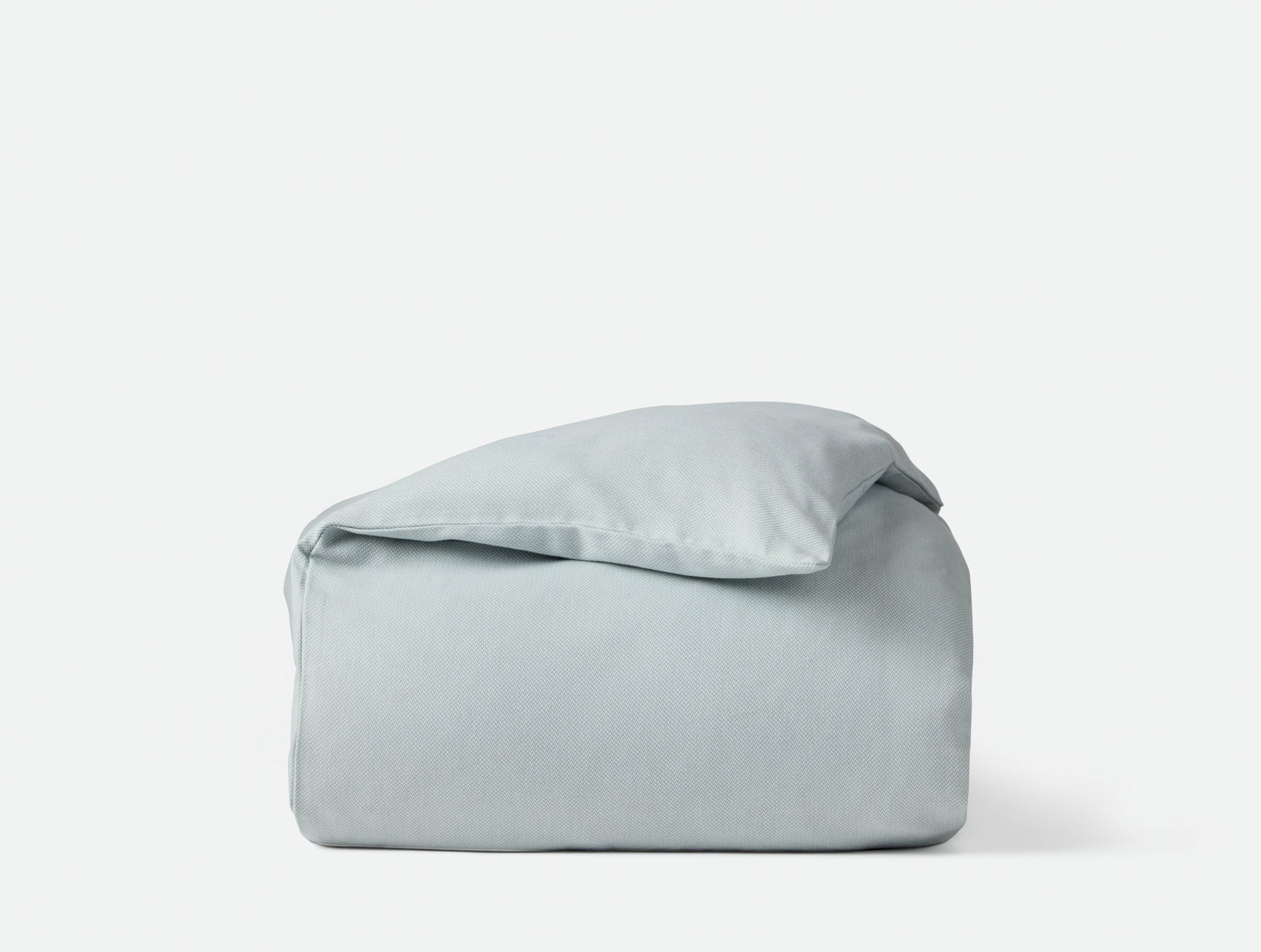 Coyuchi King Cal King Thyme Herringbone Cloud Brushed Organic Flannel Duvet Cover