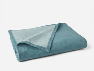 Coyuchi Full Queen Mystic Blue Ice Blue Full Circle Recycled Cotton Blanket