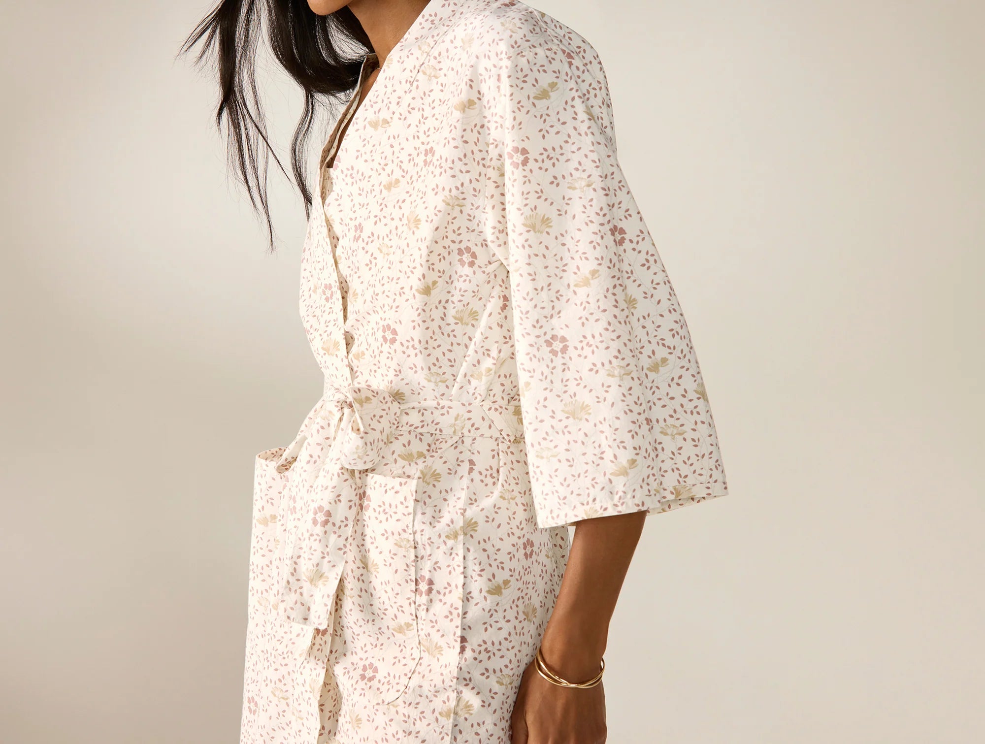 Coyuchi Praline Meadow Women's Isla Organic Cotton Robe