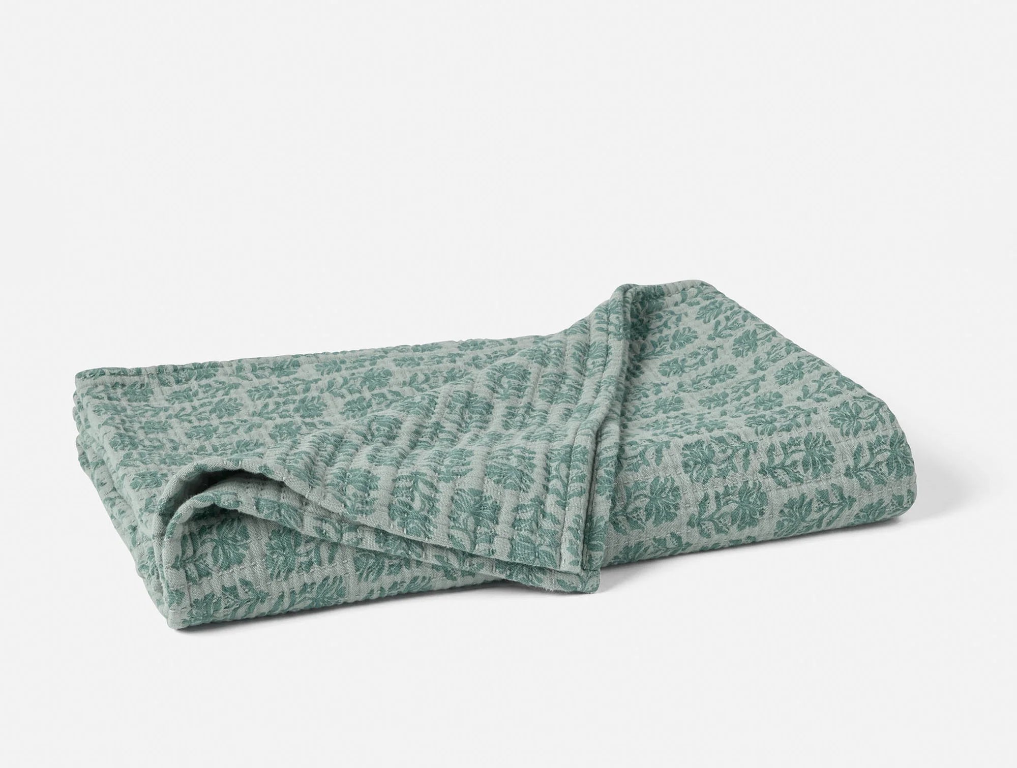 Coyuchi Throw Thyme Chrysanthemum Mirada Organic Matelasse Blanket