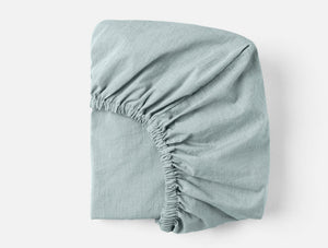 Coyuchi Surf Chambray Organic Crinkled Percale Crib Fitted Sheet