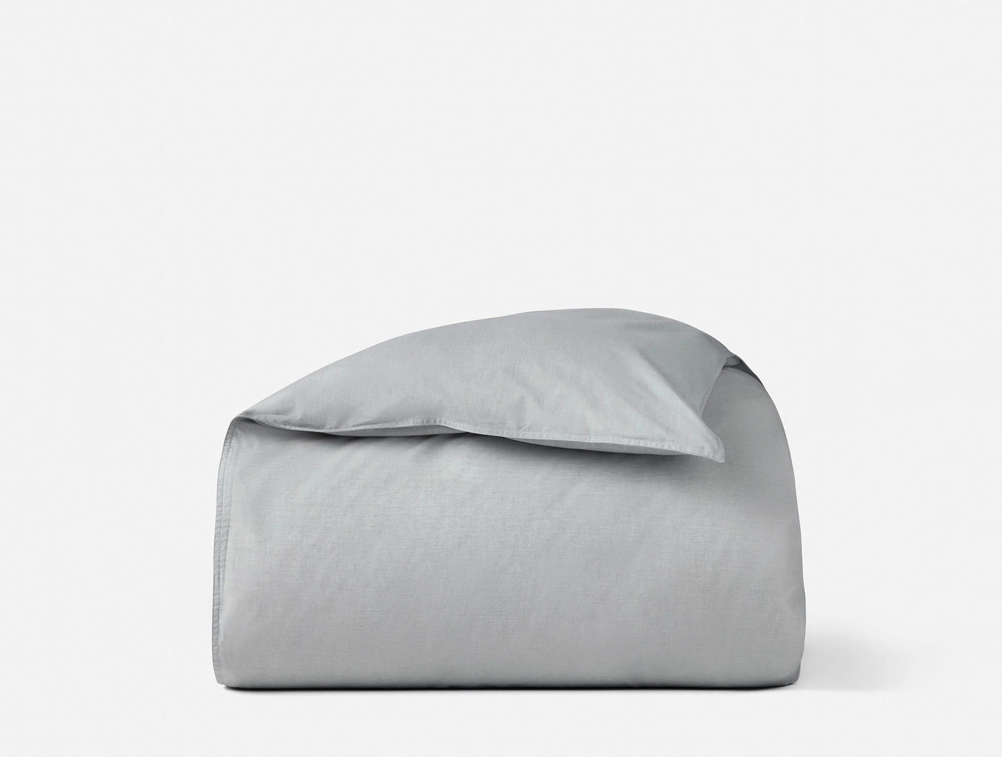 Coyuchi King Cal King Graphite Chambray Organic Crinkled Percale Duvet Cover