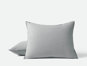Coyuchi Standard Sham Graphite Chambray Organic Crinkled Percale Duvet Cover
