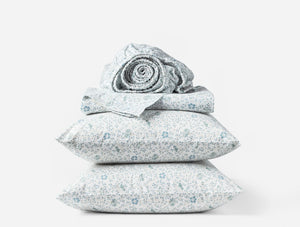 Coyuchi King Tidal Meadow Organic Print Percale Sheet Set