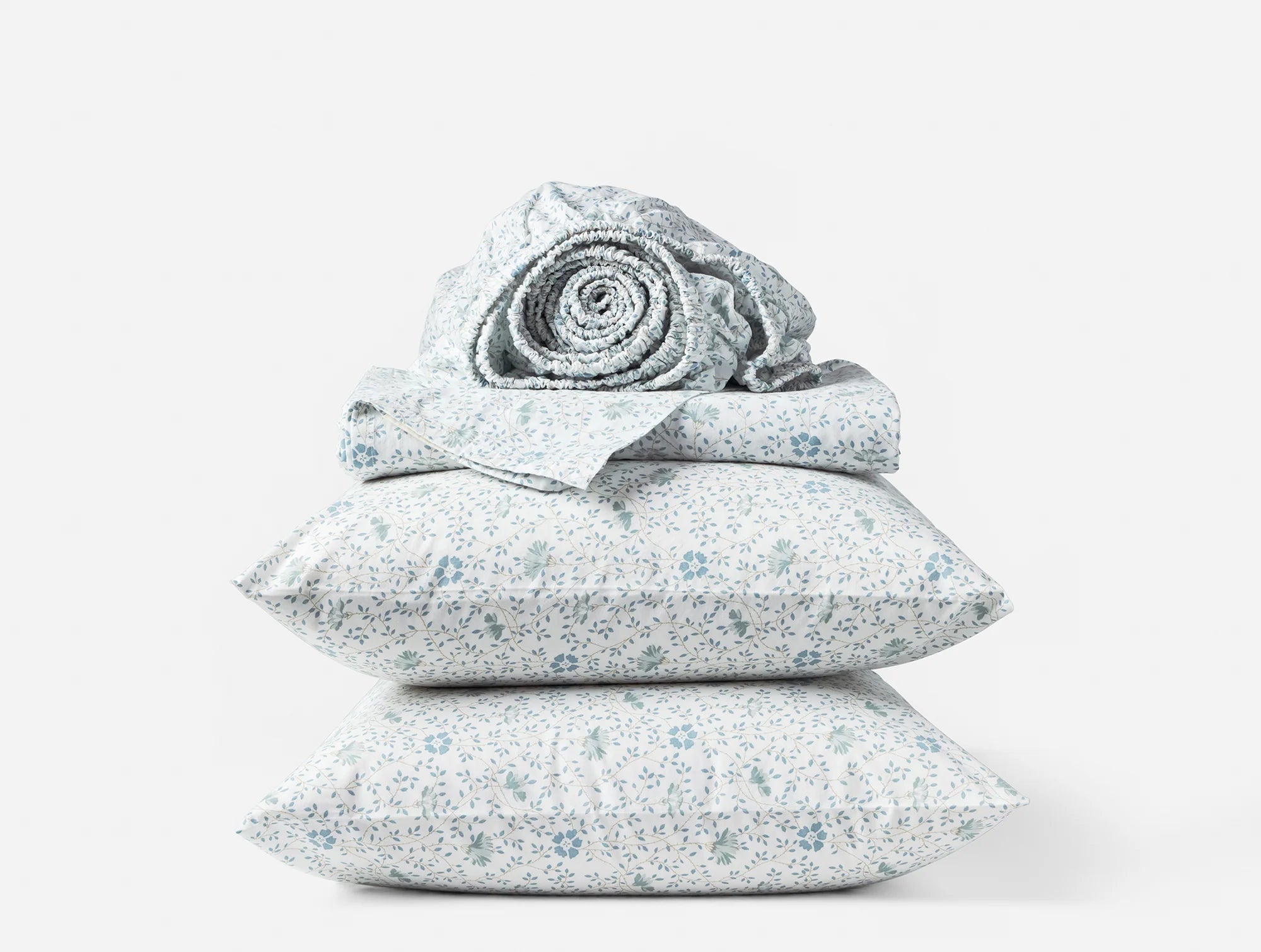 Coyuchi Twin Tidal Meadow Organic Print Percale Sheet Set
