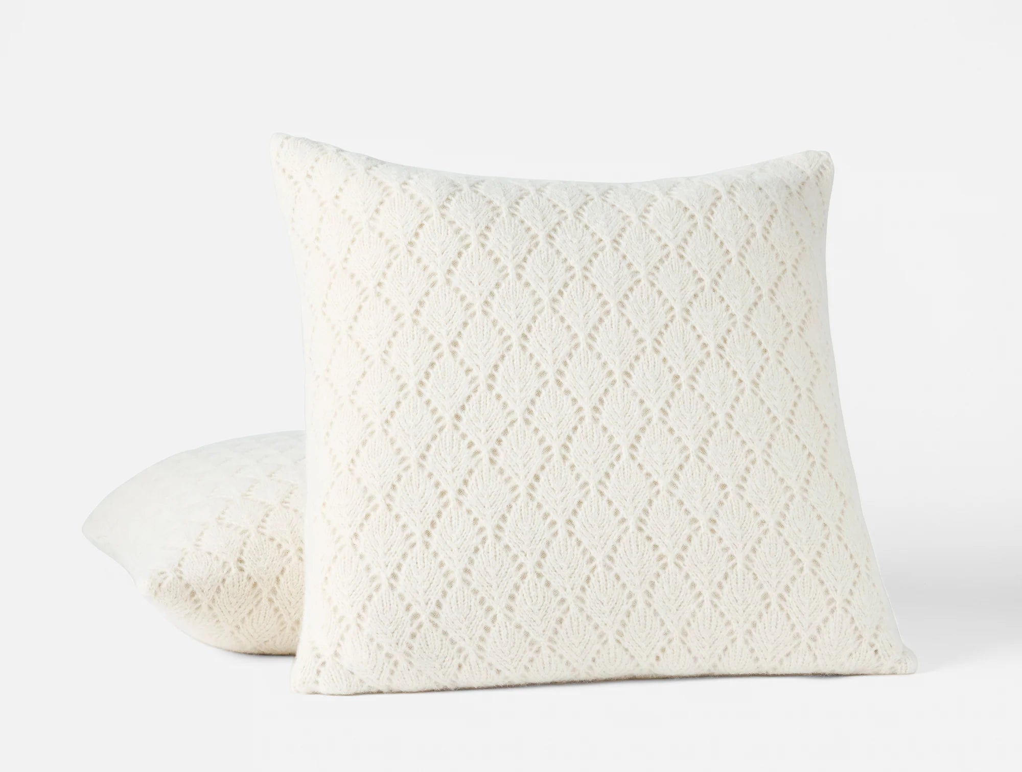 Coyuchi 21" x 21" Ivory Paracas Alpaca Cotton Knit Decorative Pillow Cover