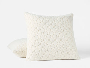 Coyuchi 21" x 21" Ivory Paracas Alpaca Cotton Knit Decorative Pillow Cover