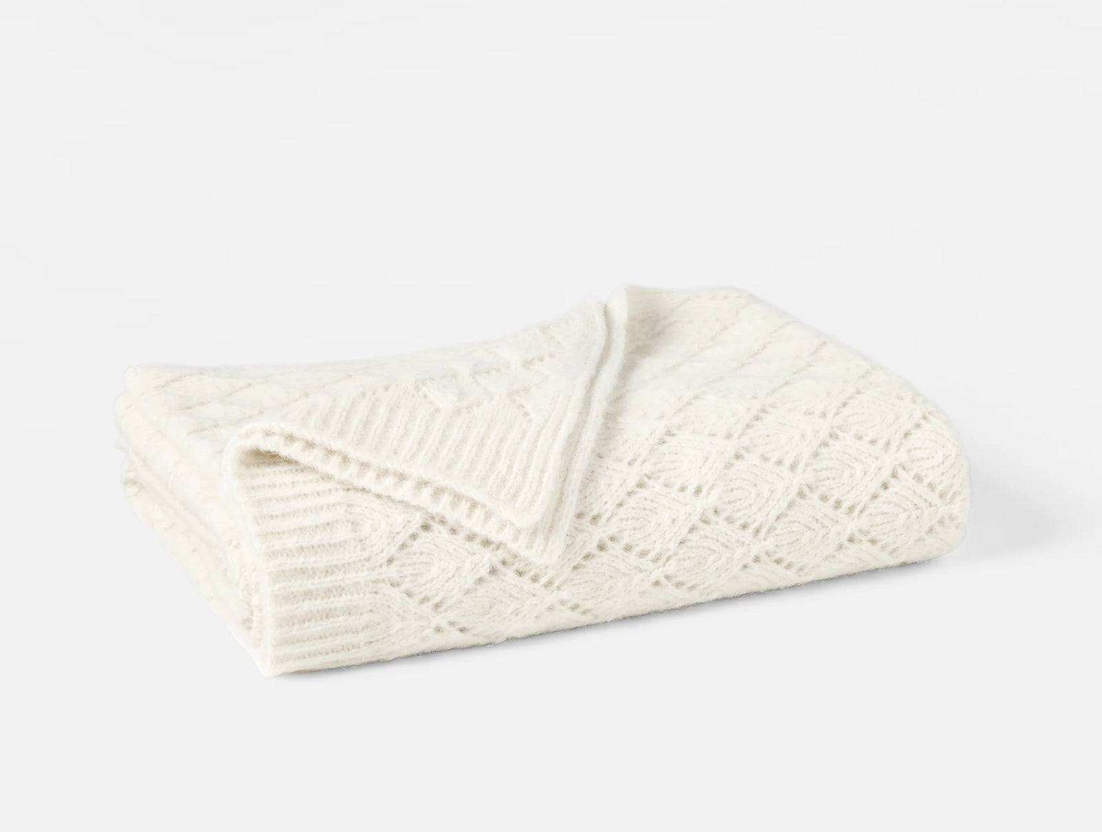 Coyuchi Throw Ivory Paracas Alpaca Cotton Knit Throw