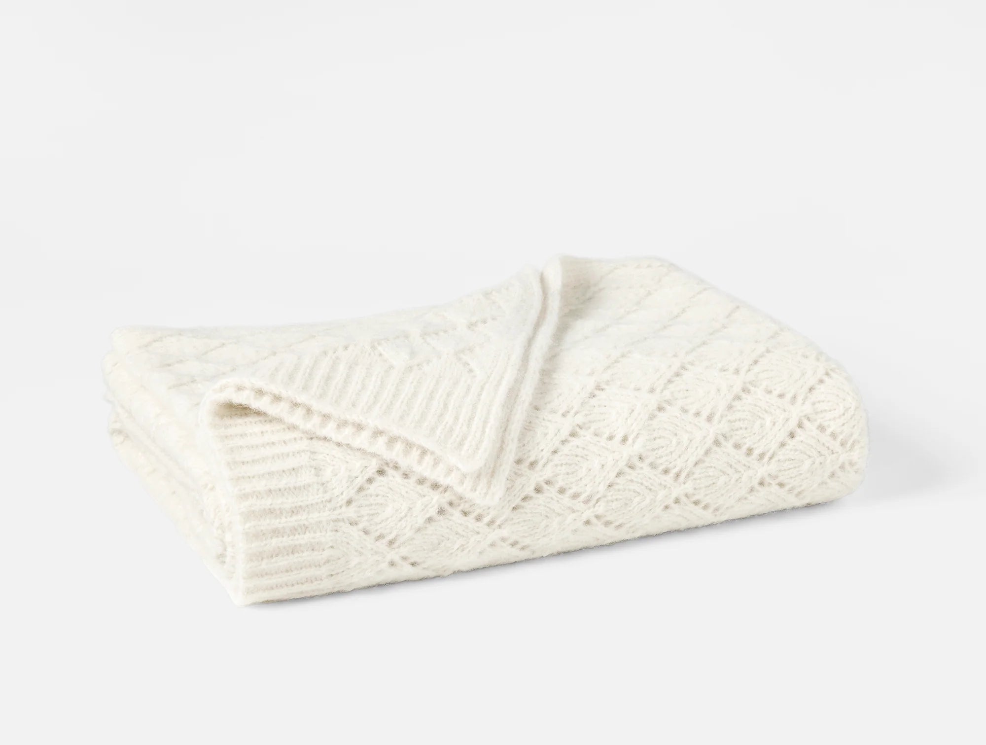 Coyuchi Throw Ivory Paracas Alpaca Cotton Knit Throw