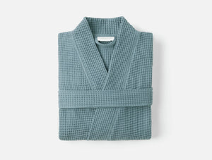 Coyuchi Medium Large Lagoon Unisex Organic Waffle Robe