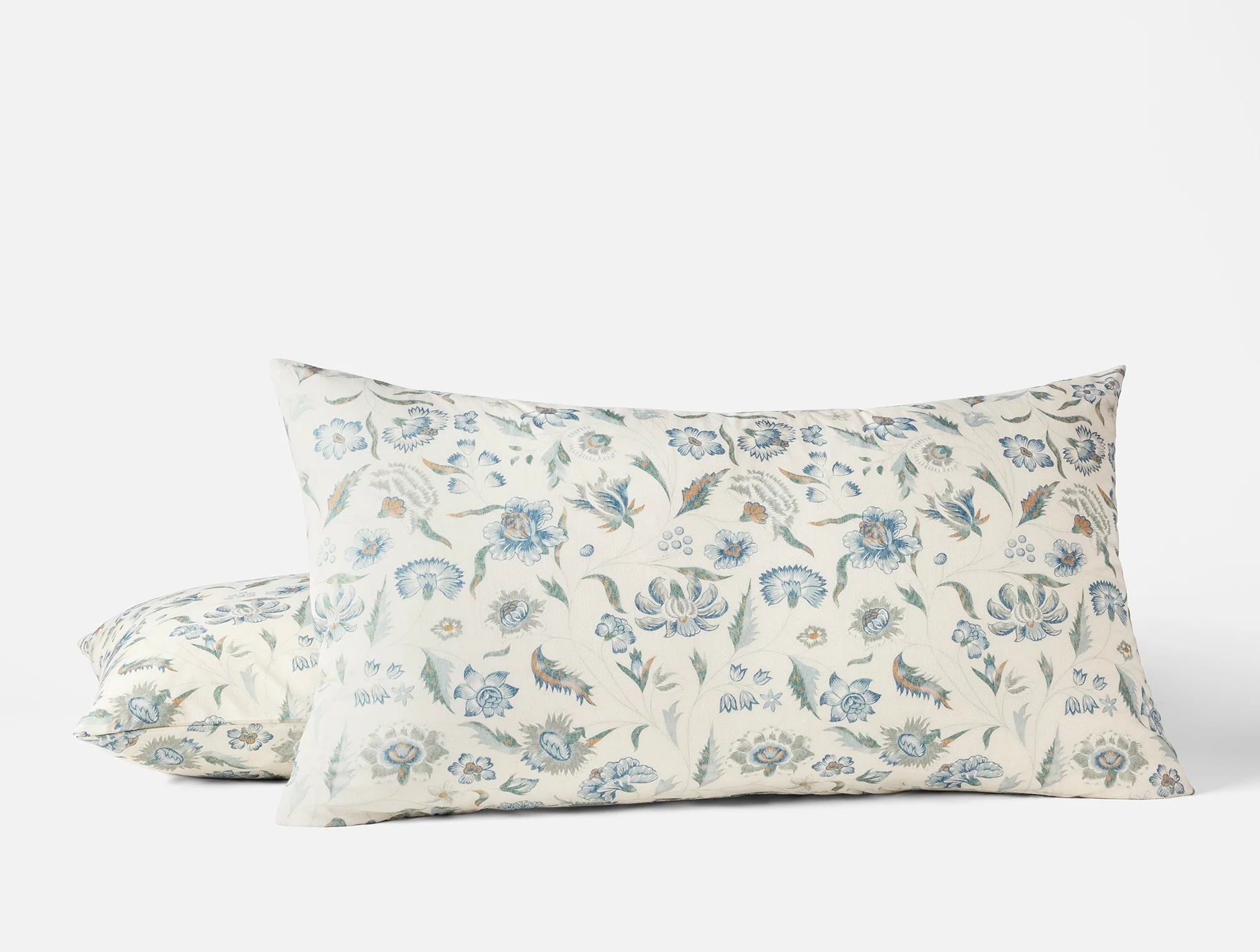 Coyuchi King Sham Undyed w Cerulean Viola Organic Print Duvet Cover