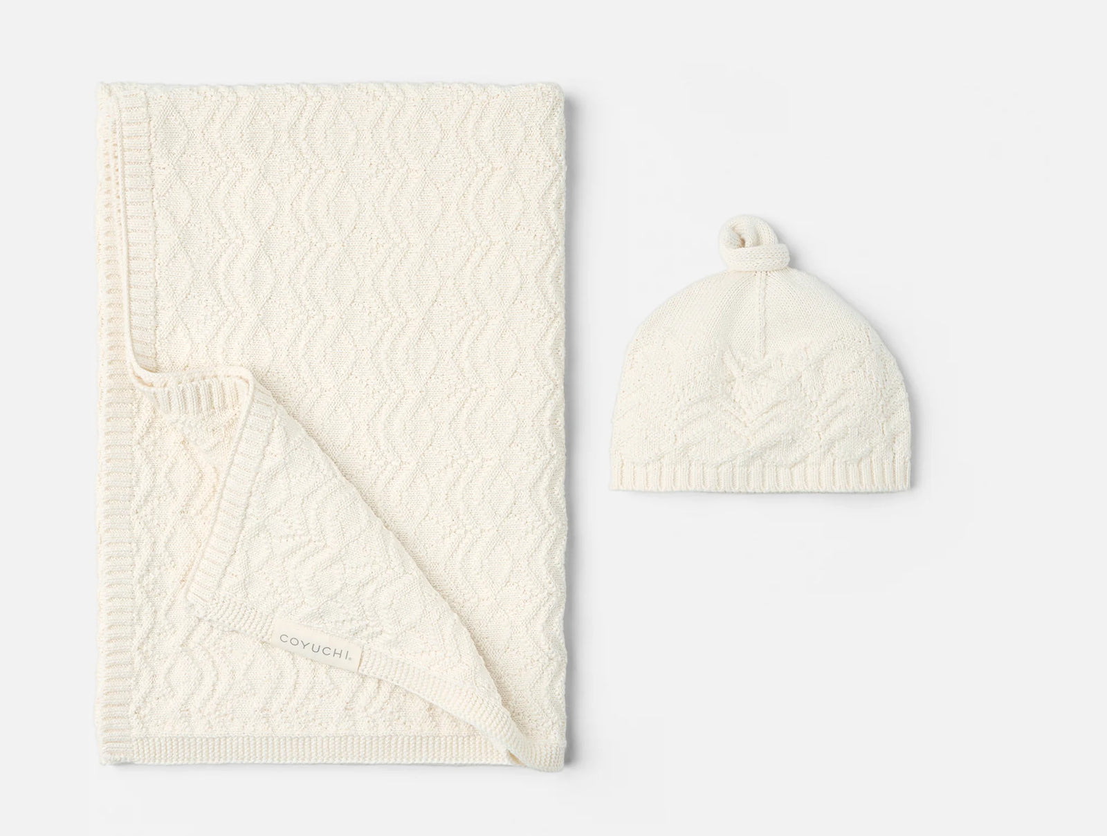 Coyuchi Undyed Wren Organic Knit Baby Gift Set