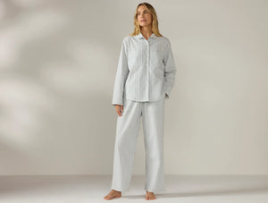 Coyuchi Sage w Gulf Women's Isla Organic Cotton Long Sleeve Pajama Set