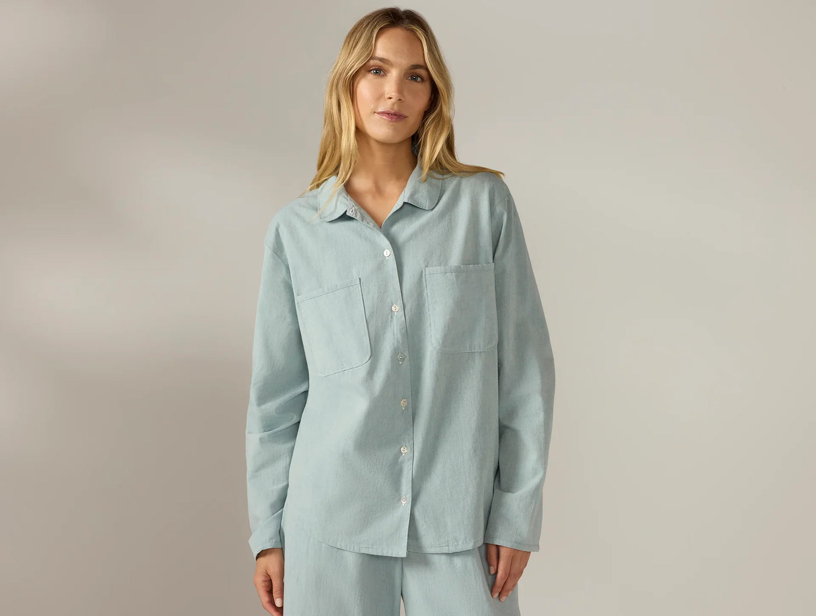 Coyuchi Women's Isla Organic Cotton Long Sleeve Pajama Set