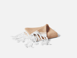 Coyuchi Guest Towel Fawn w Rust Mediterranean Organic Towels