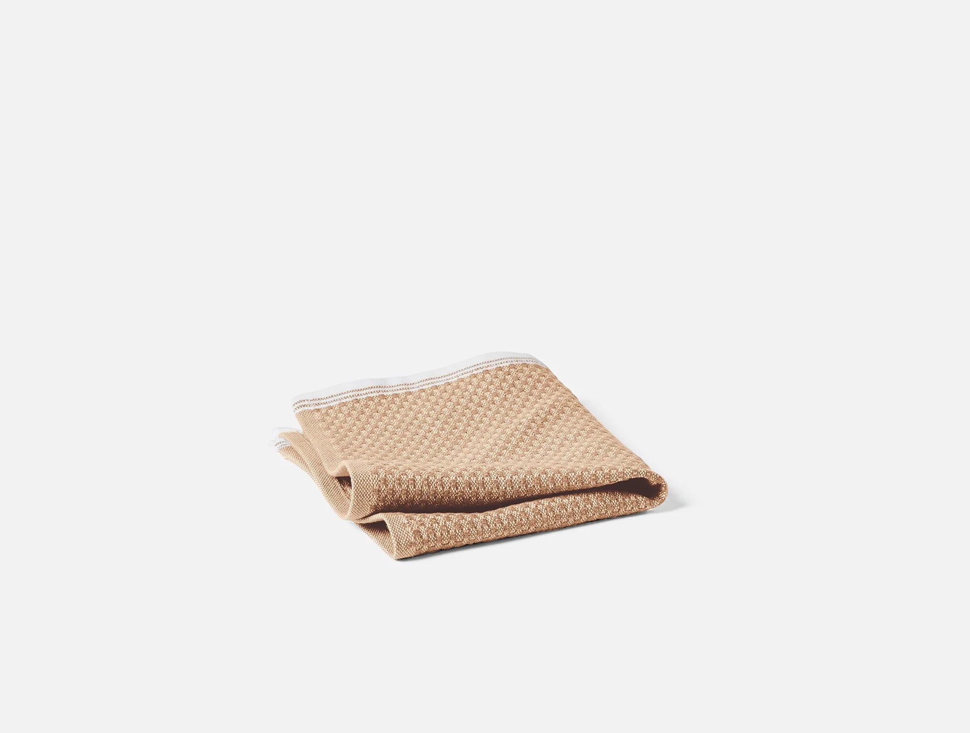 Coyuchi Wash Cloth Fawn w Rust Mediterranean Organic Towels