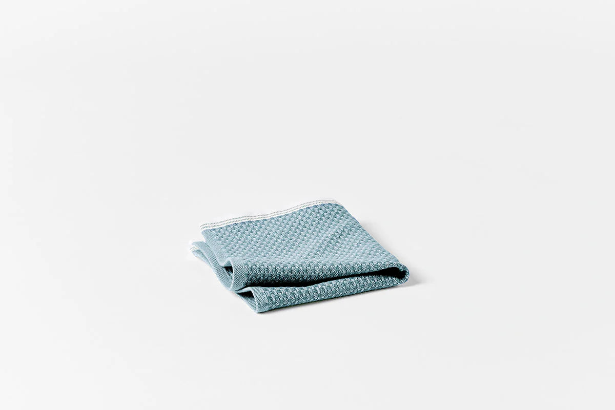 Coyuchi Wash Cloth Aquamarine with Sea Spray Mediterranean Organic Towels