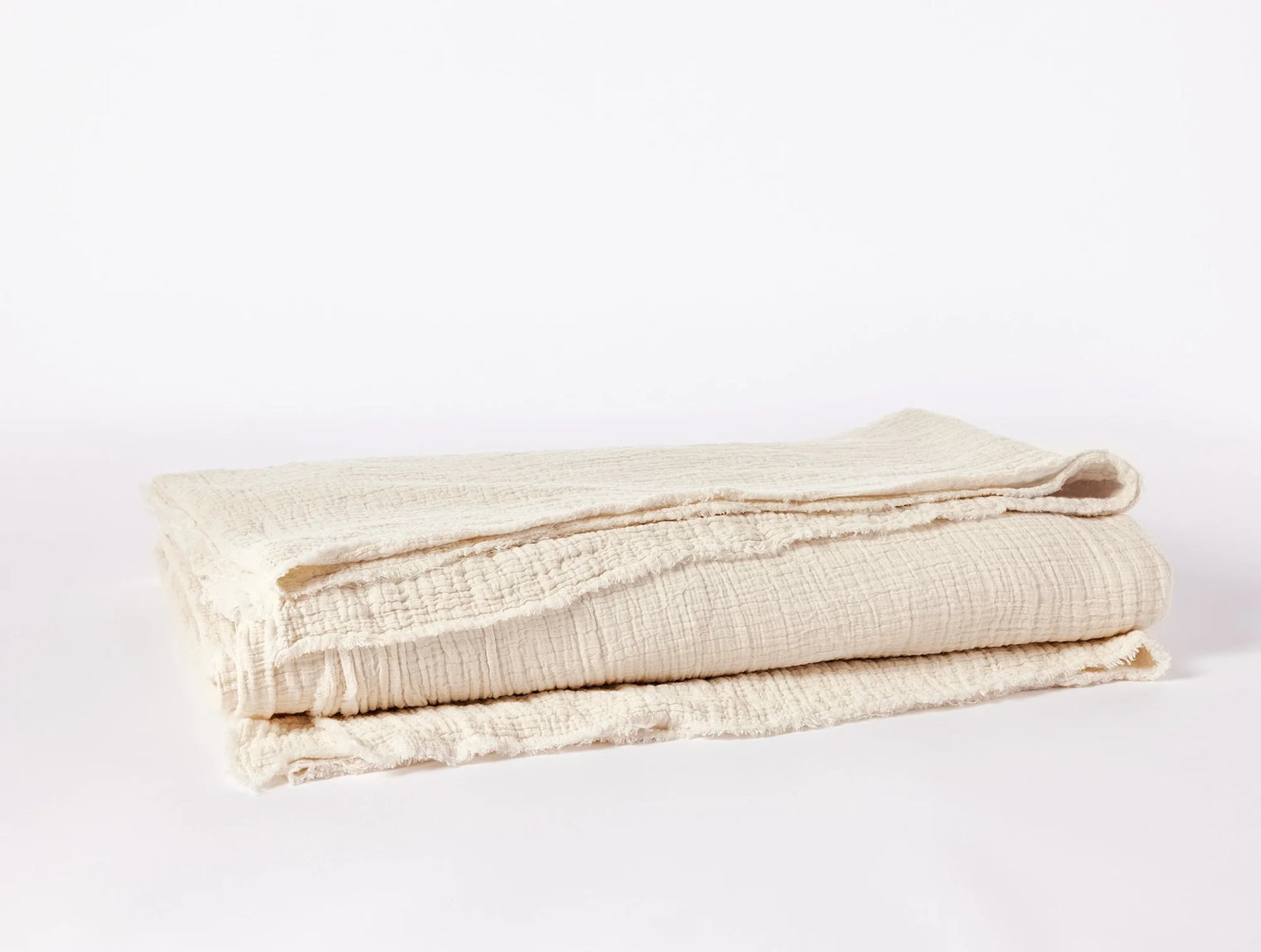 Coyuchi Full Queen Undyed Topanga Organic Matelasse Blanket